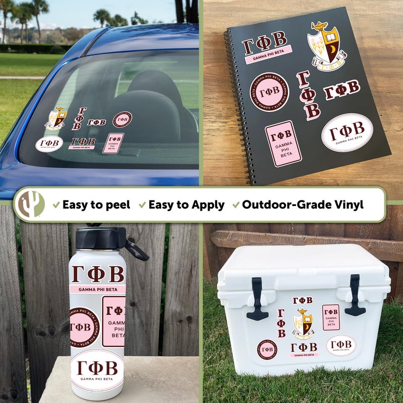 Desert Cactus Gamma Phi Beta Standard Sticker Sheet Decal Laptop Water Bottle Car (Full - Standard) - Image 2